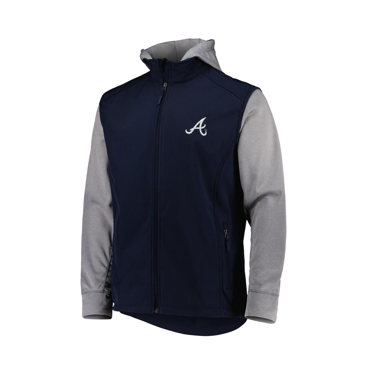 Мужская куртка Dunbrooke Navy, Heather Gray Atlanta Braves Alpha Full-Zip — фото 4