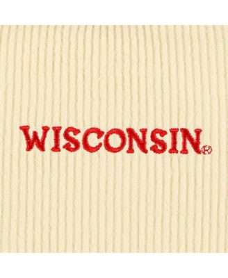 Women's Cream Wisconsin Badgers Timber Cropped Pullover Sweatshirt