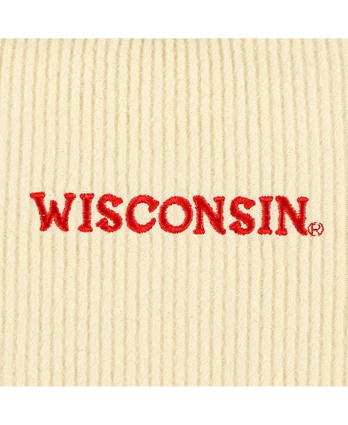 Shop League Collegiate Wear Women's  Cream Wisconsin Badgers Timber Cropped Pullover Sweatshirt