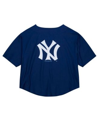 Women's Navy New York Yankees Cooperstown Collection Crop T-shirt