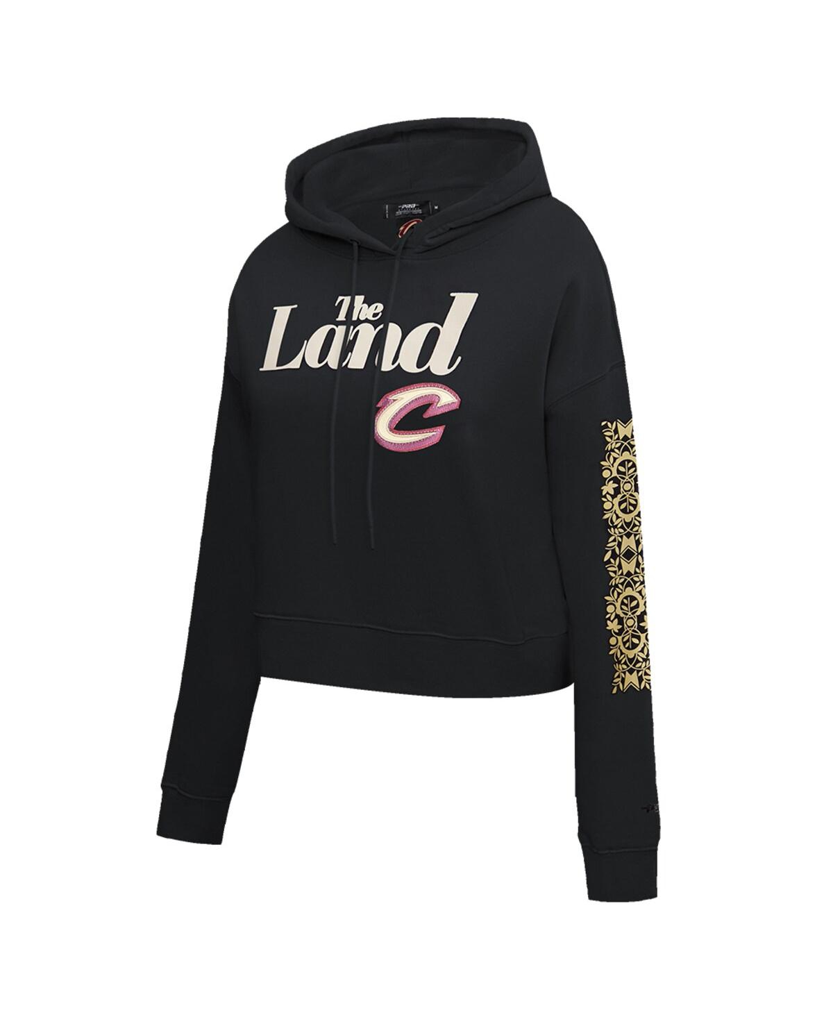 Shop Pro Standard Women's  Black Cleveland Cavaliers 2023/24 City Edition Cropped Pullover Hoodie