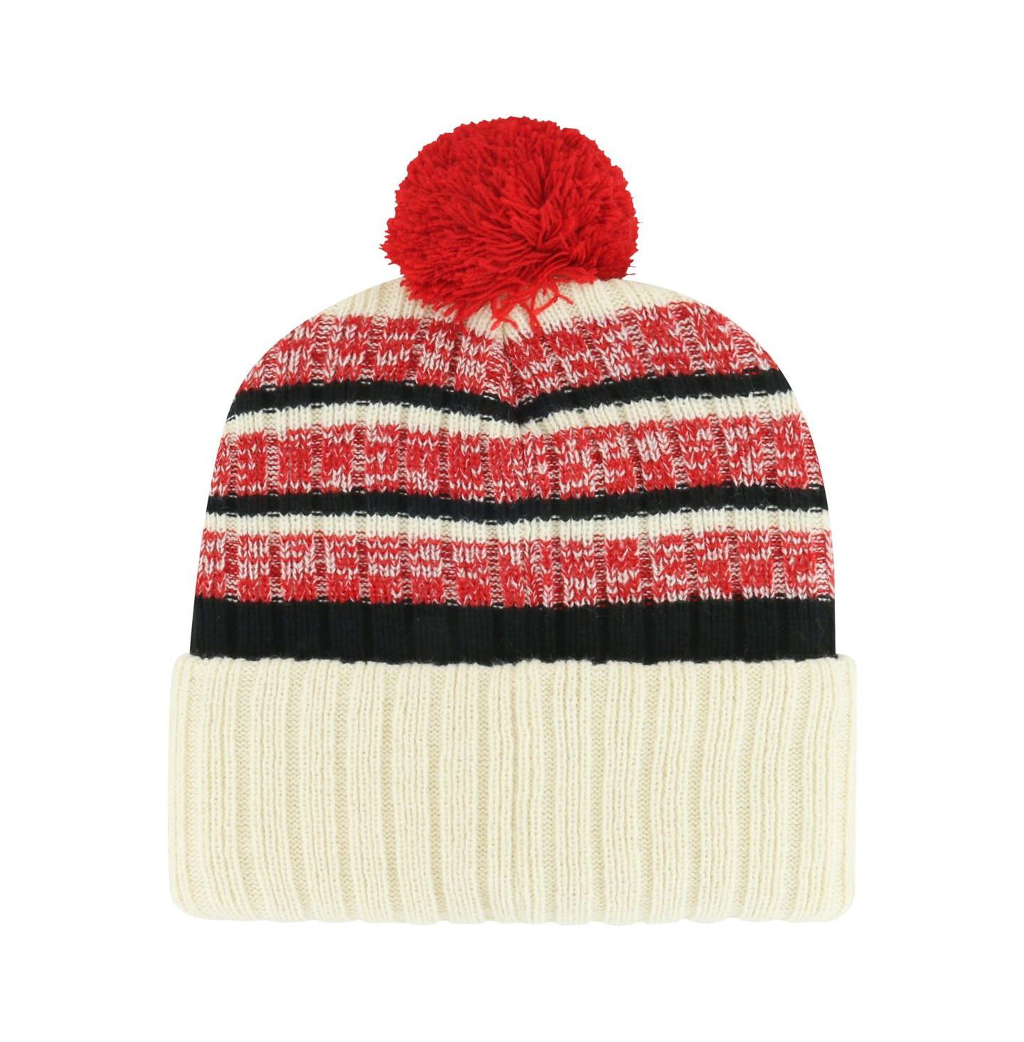 Мужская шапка '47 Brand Cream Detroit Red Wings Tavern Cuffed Knit Hat with Pom — фото 2