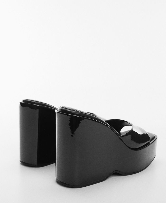 MANGO Women's Patent Leather Effect Platform Sandals - Macy's