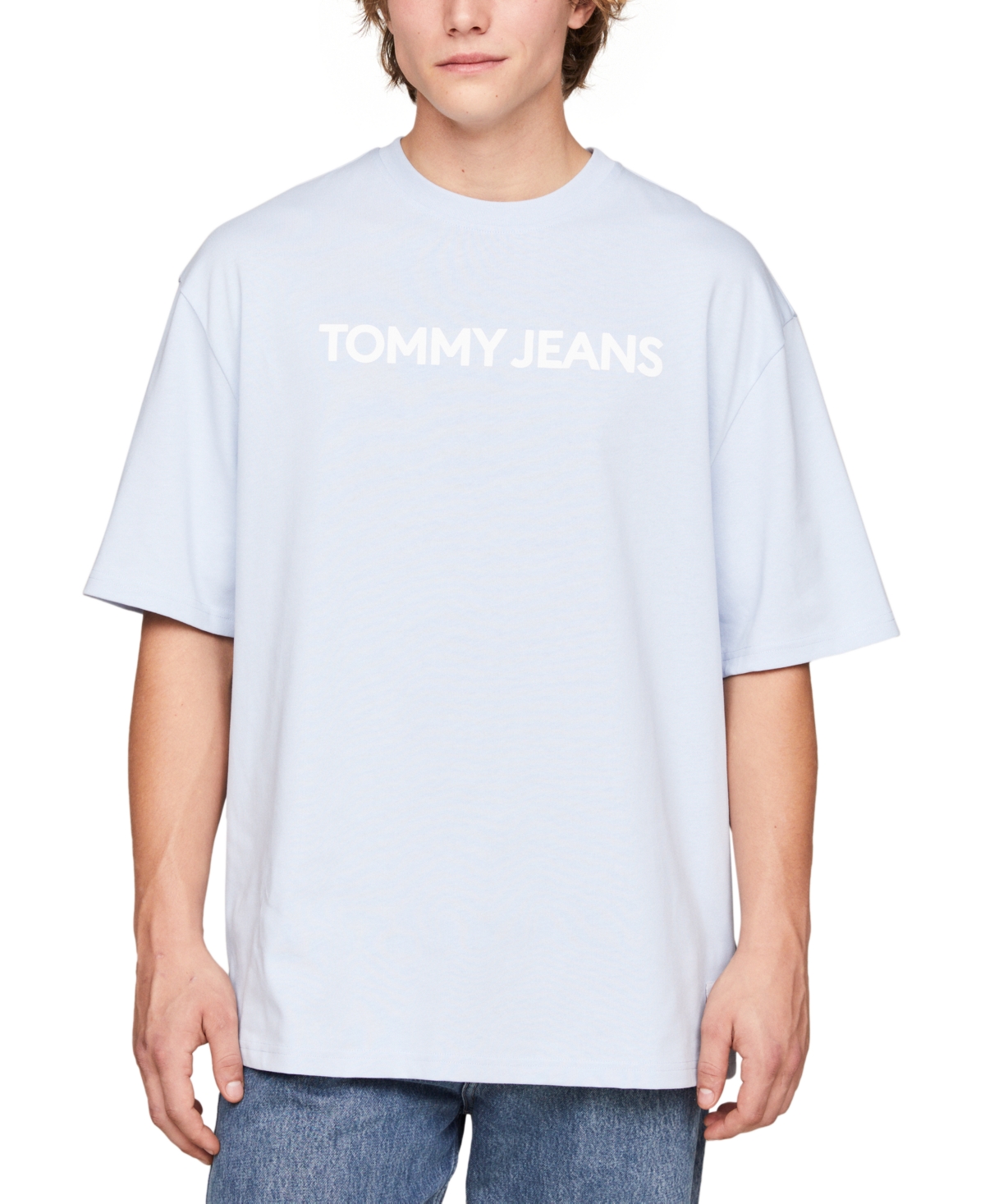 Shop Tommy Hilfiger Men's Bold Classics Short Sleeve Logo T-shirt In Breezy Blue