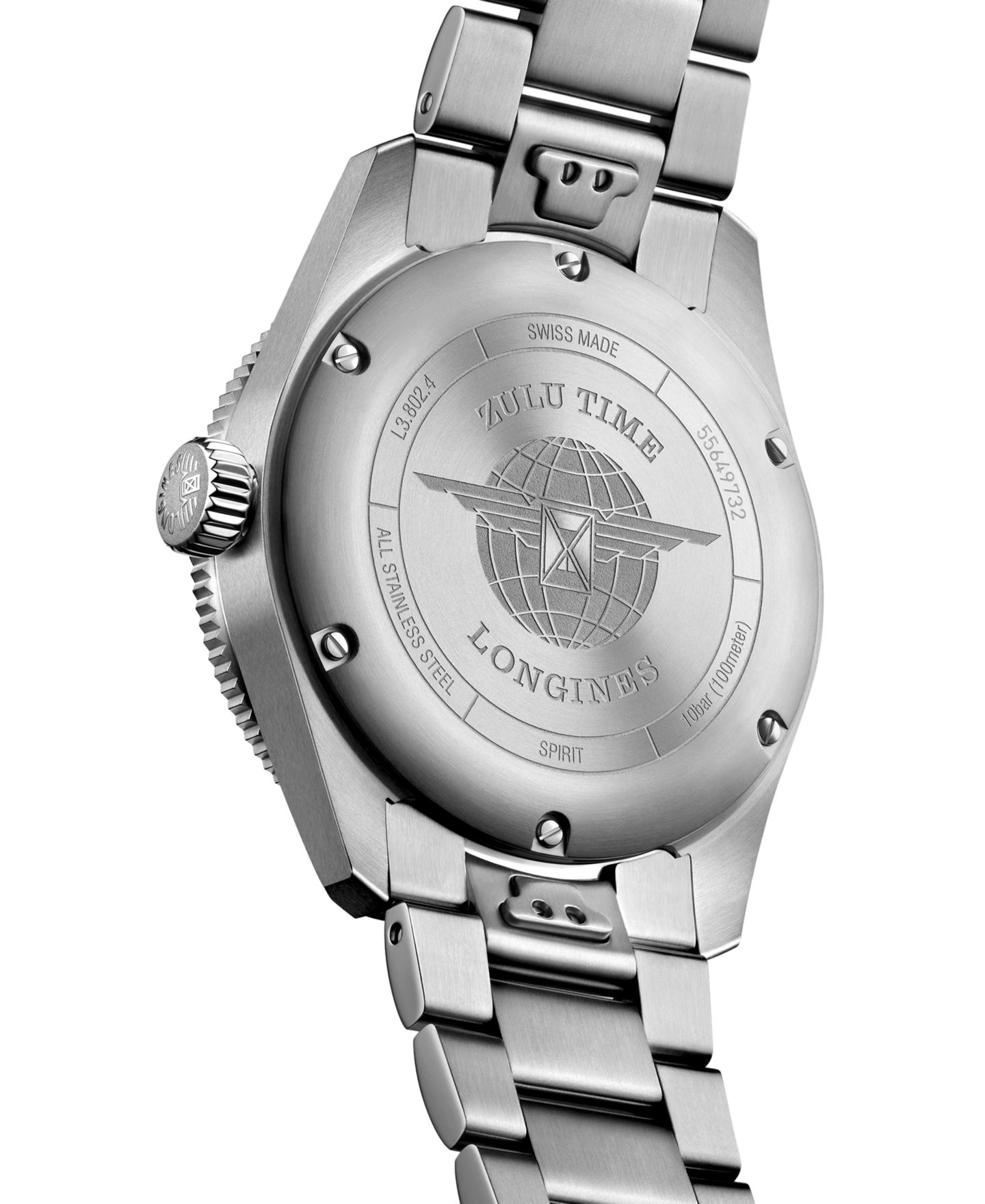 Мужские часы Longines Swiss Automatic Spirit Zulu Time Stainless Steel Bracelet Watch 39mm — фото 3