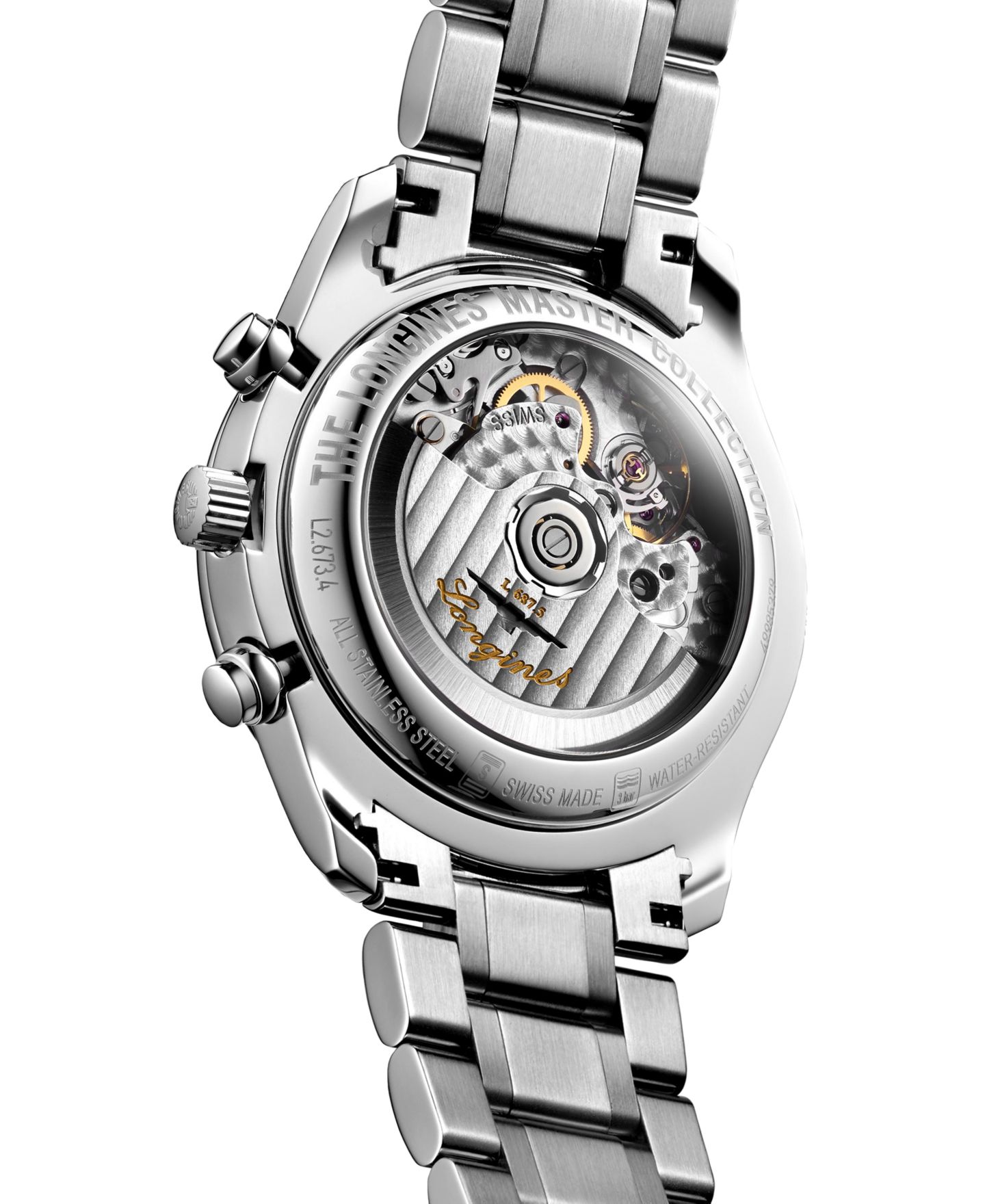 Мужские часы Longines Swiss Automatic Chronograph Master Stainless Steel Bracelet Watch 40mm — фото 3