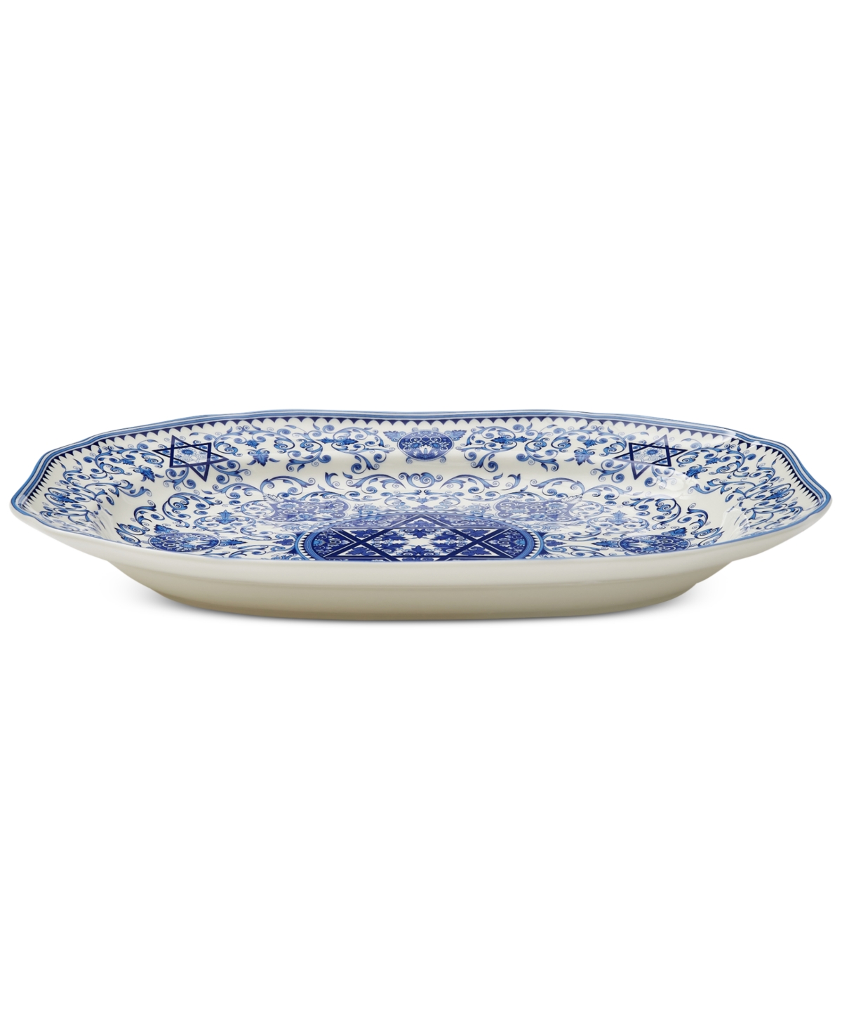 Spode Hanukkah Oval Platter - Blue And White