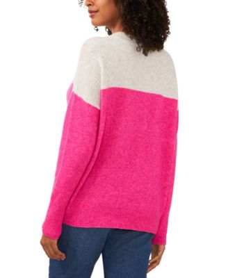 Women's Cozy Extended Shoulder Color Blocked Sweater 