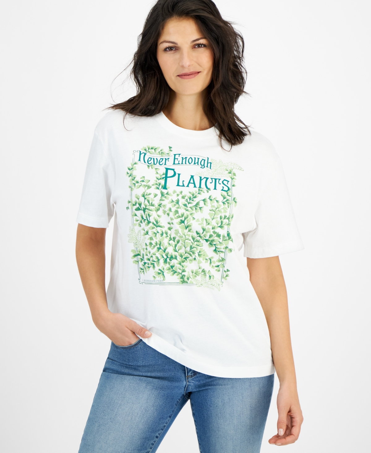 Flower Show Unisex Cotton Graphic T-Shirt, Created for Macy's - White Leaf