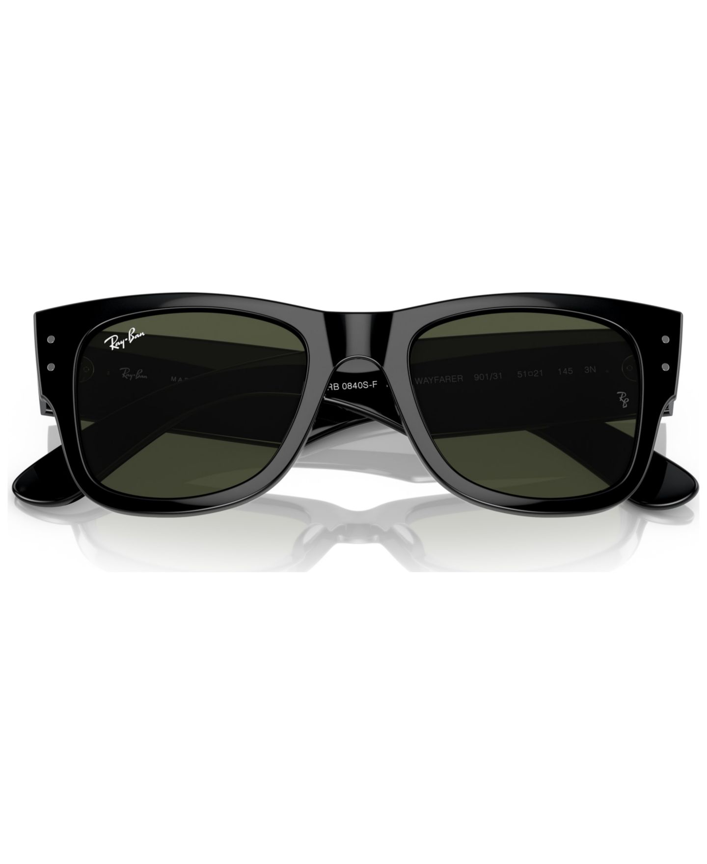 Солнцезащитные очки Ray-Ban Unisex Mega Wayfarer Low Bridge Fit Sunglasses RB0840SF, цвет: Чёрный — фото 5