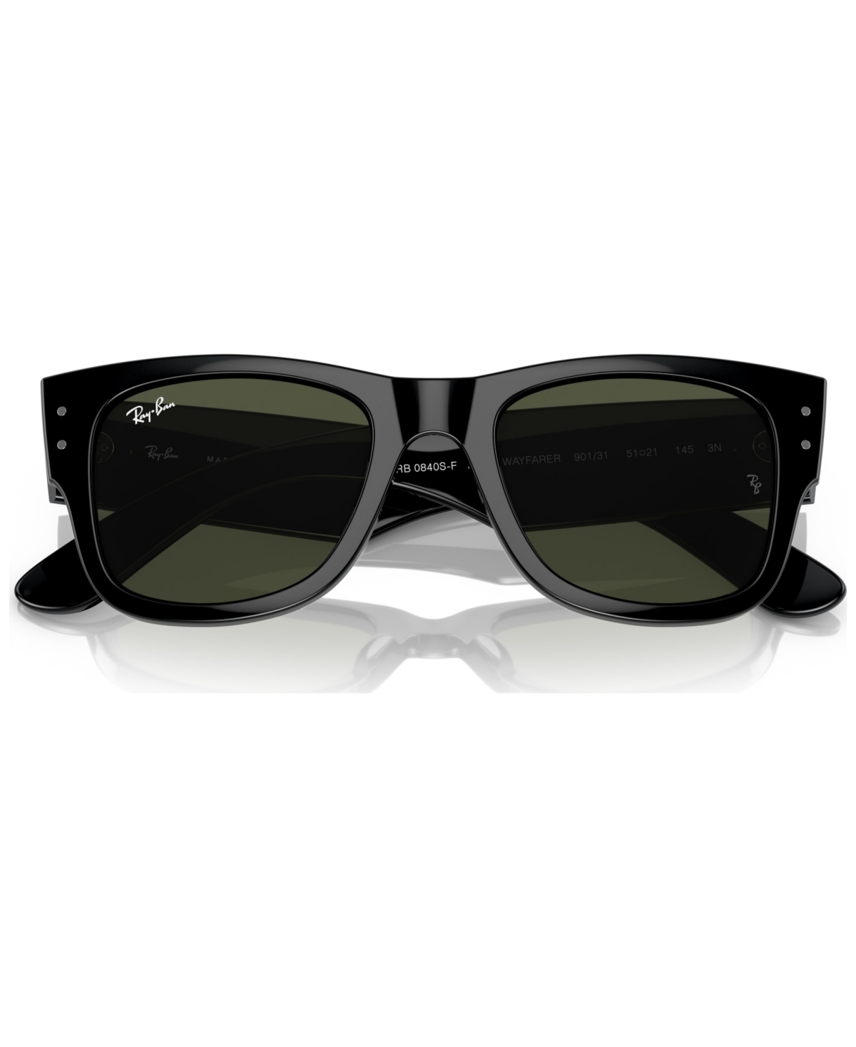 Shop Ray Ban Unisex Mega Wayfarer Low Bridge Fit Sunglasses Rb0840sf In Black