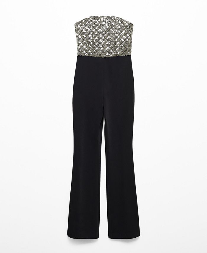 Macy's black cheap and white jumpsuit