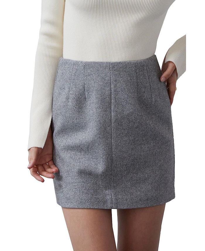 CRESCENT Women's Lyla Brushed Tweed Mini Skirt - Macy's