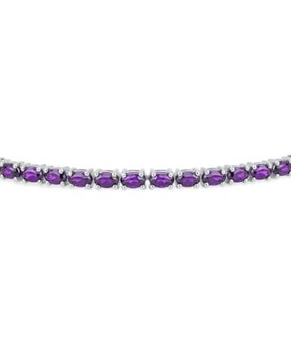 Simple Strand Purple Amethyst Tennis Bracelet Sterling Silver 7-7.5 Inch