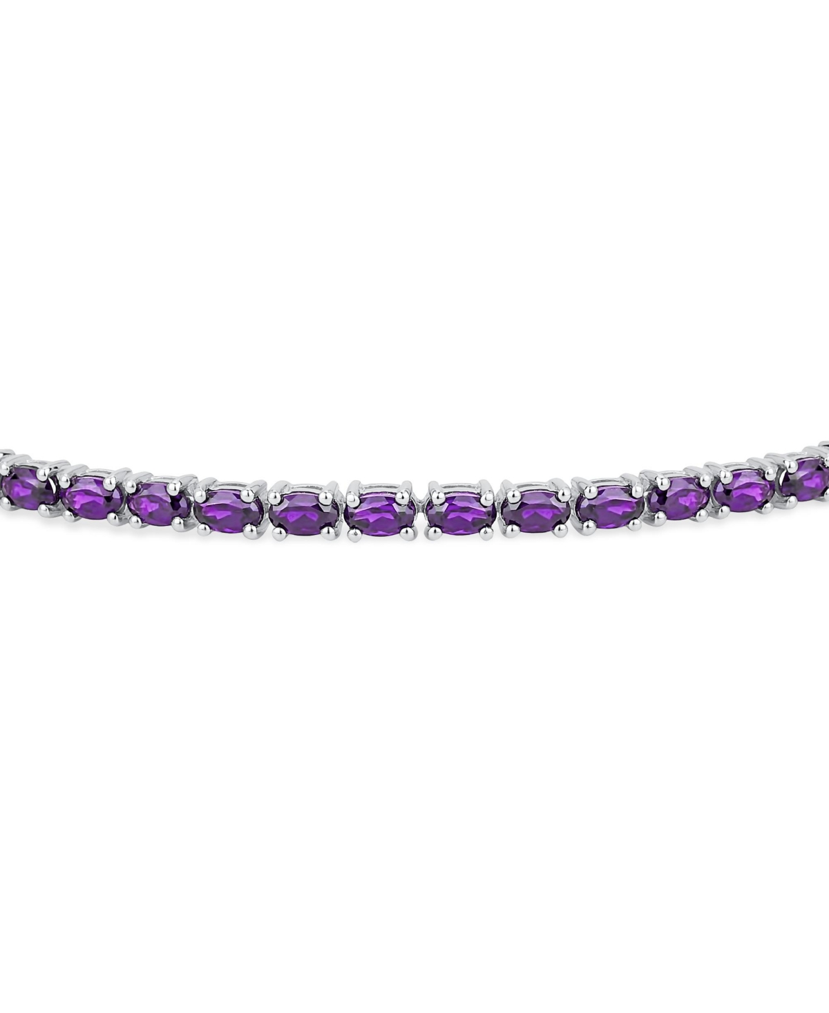 Bling Jewelry Simple StrandAmethyst Tennis Bracelet For Women Sterling Silver Inch - Purple