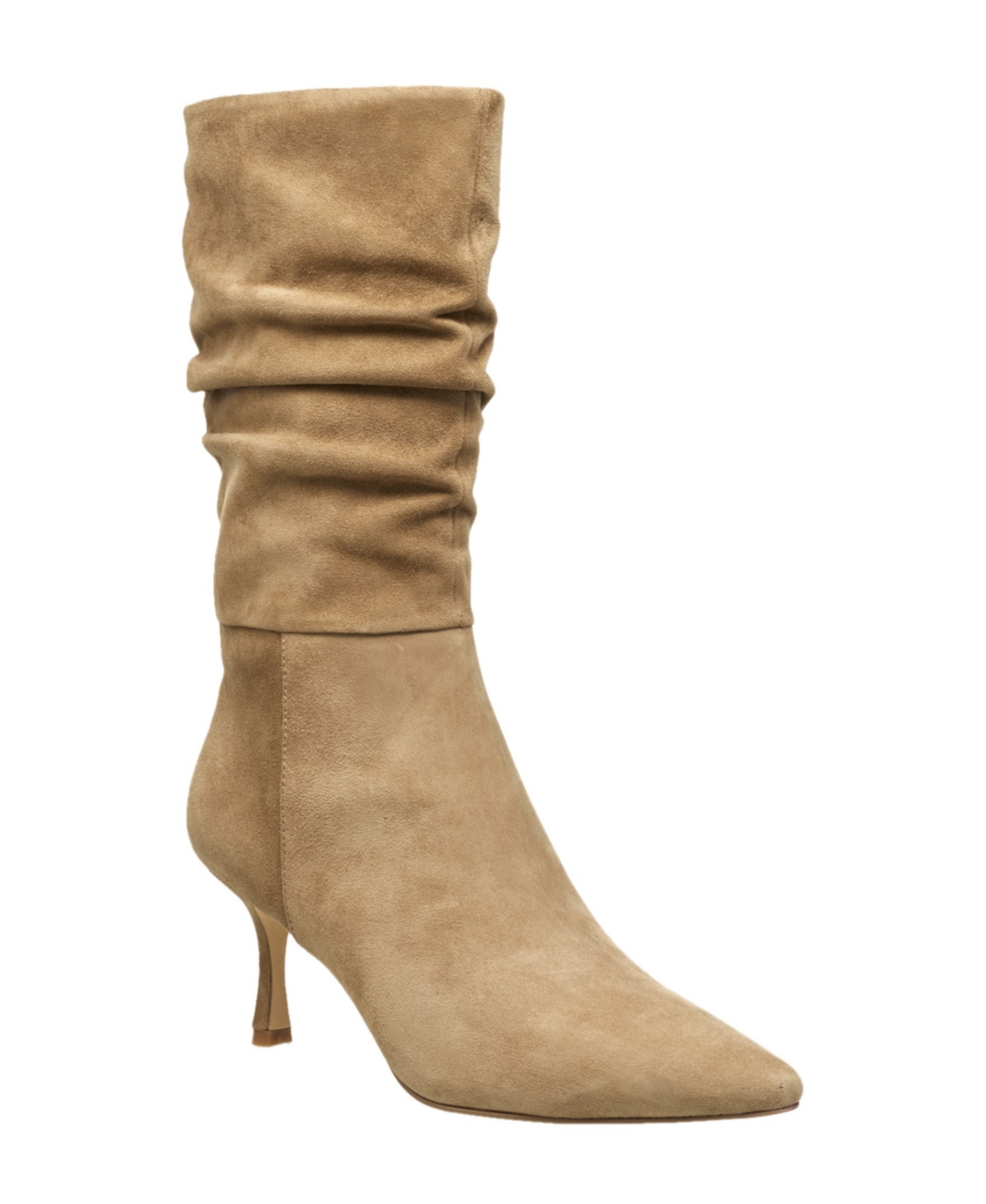 French Connection Women's Liam Side Zipper Scrunch Regular Calf Boots In Taupe