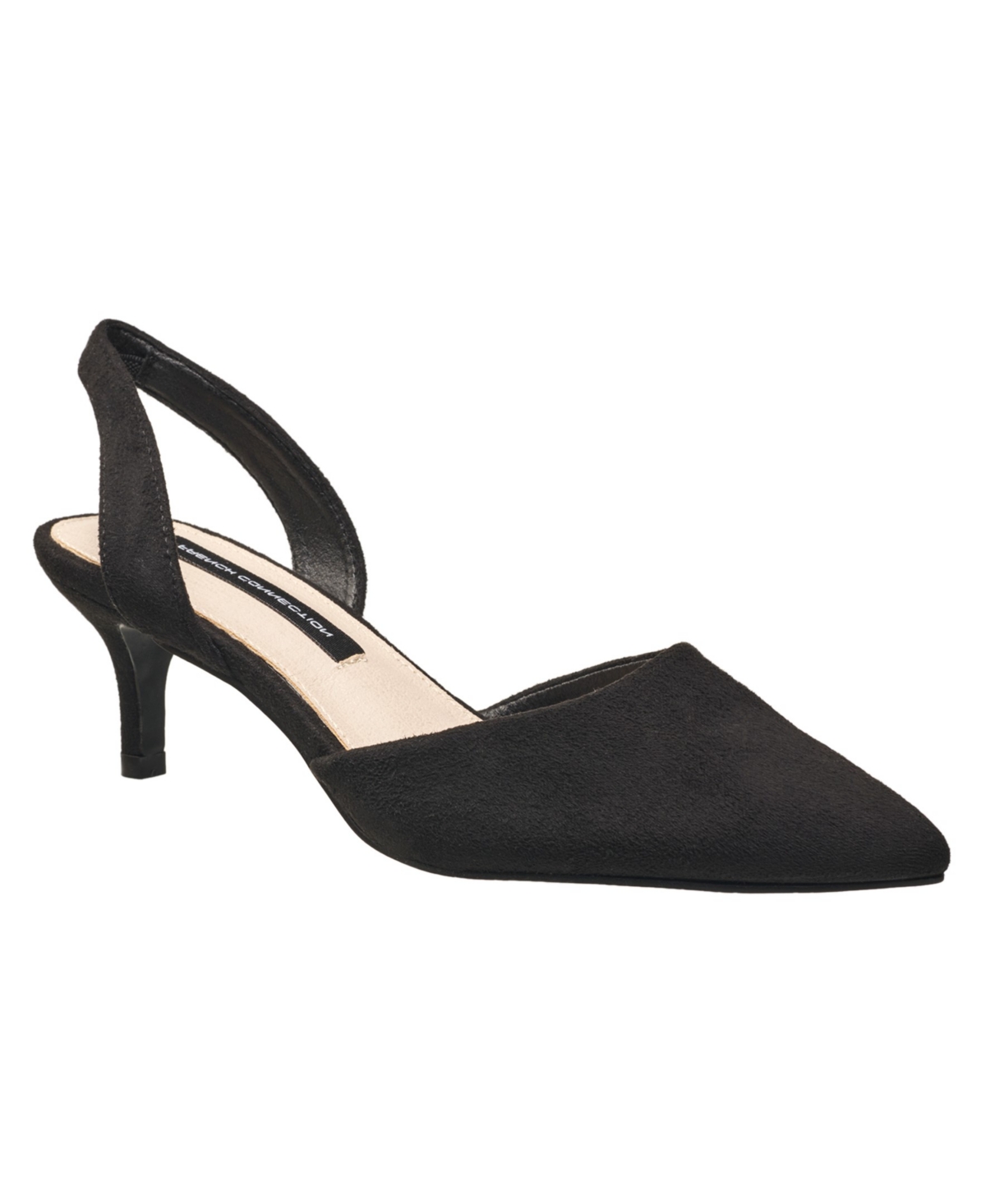 Shop French Connection Women's Delight Slingback Kitten Heel Sandals In Black