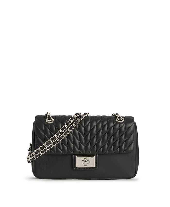 KARL LAGERFELD PARIS Agyness Leather Convertible Chain Shoulder Bag