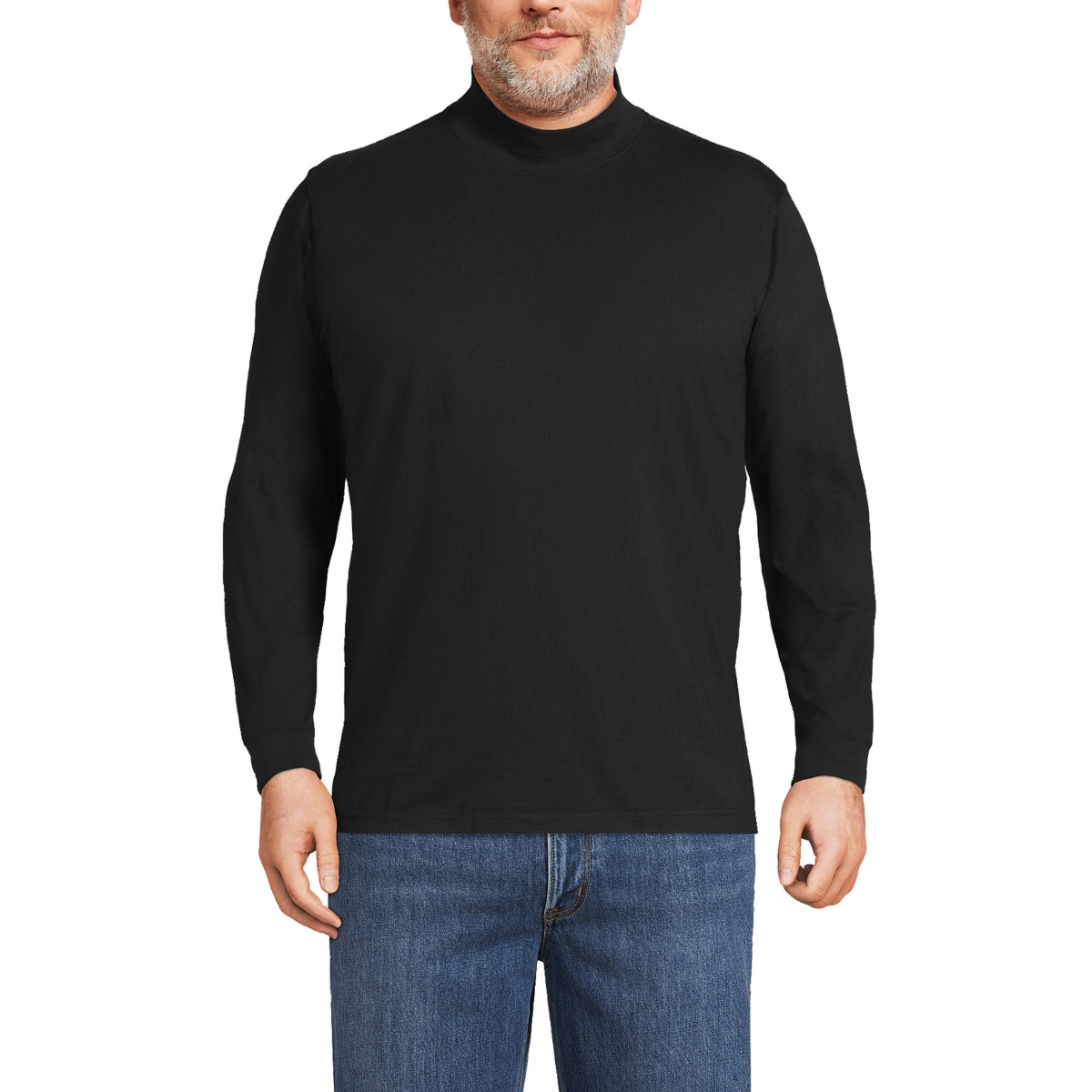 Big & Tall Super-t Mock Turtleneck Tee - Dark charcoal heather