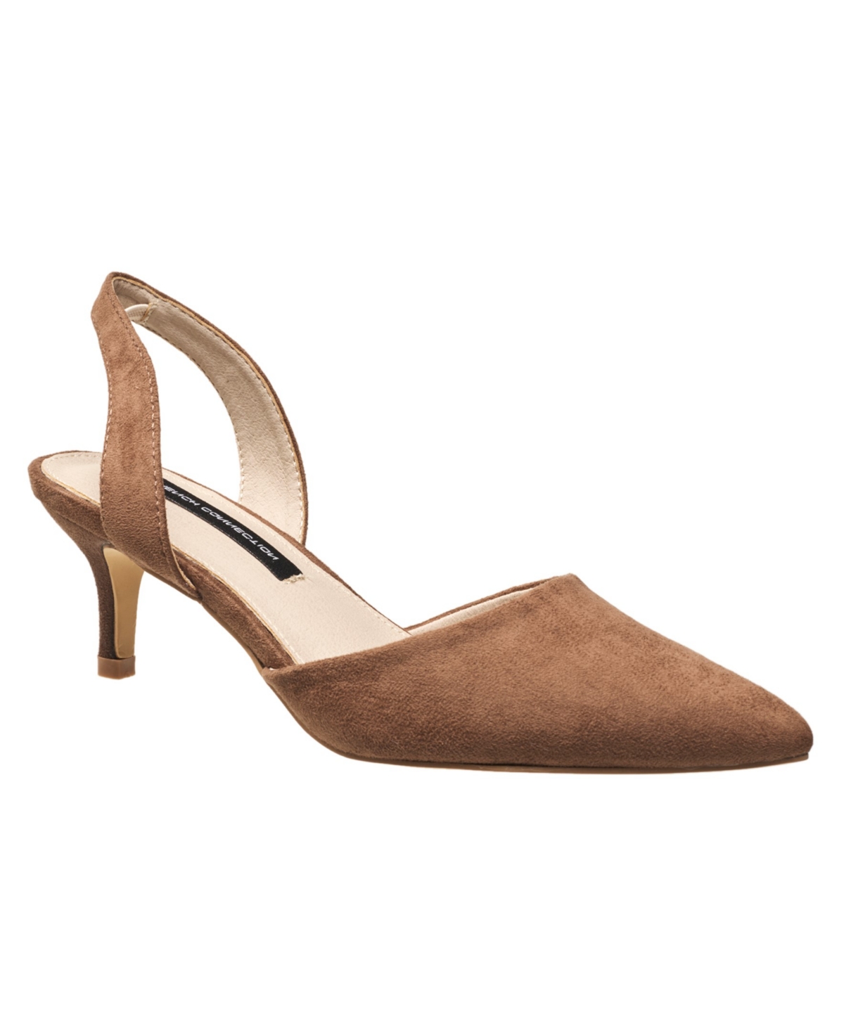 Shop French Connection Women's Delight Slingback Kitten Heel Sandals In Taupe