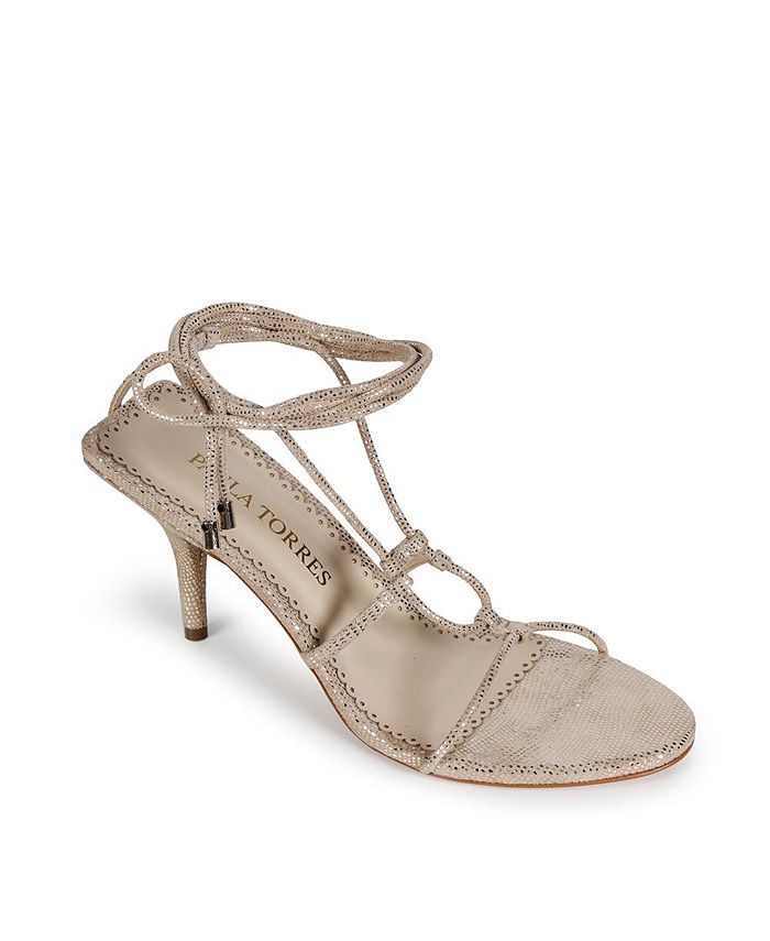 DKNY Women’s Audrey Strappy Heeled Sandal - Square Toe Evening Dress Sandals For Casual Or Dressy Outfits