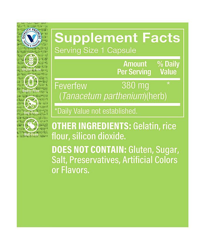 The Vitamin Shoppe Feverfew 380 MG (100 Capsules) Macy's