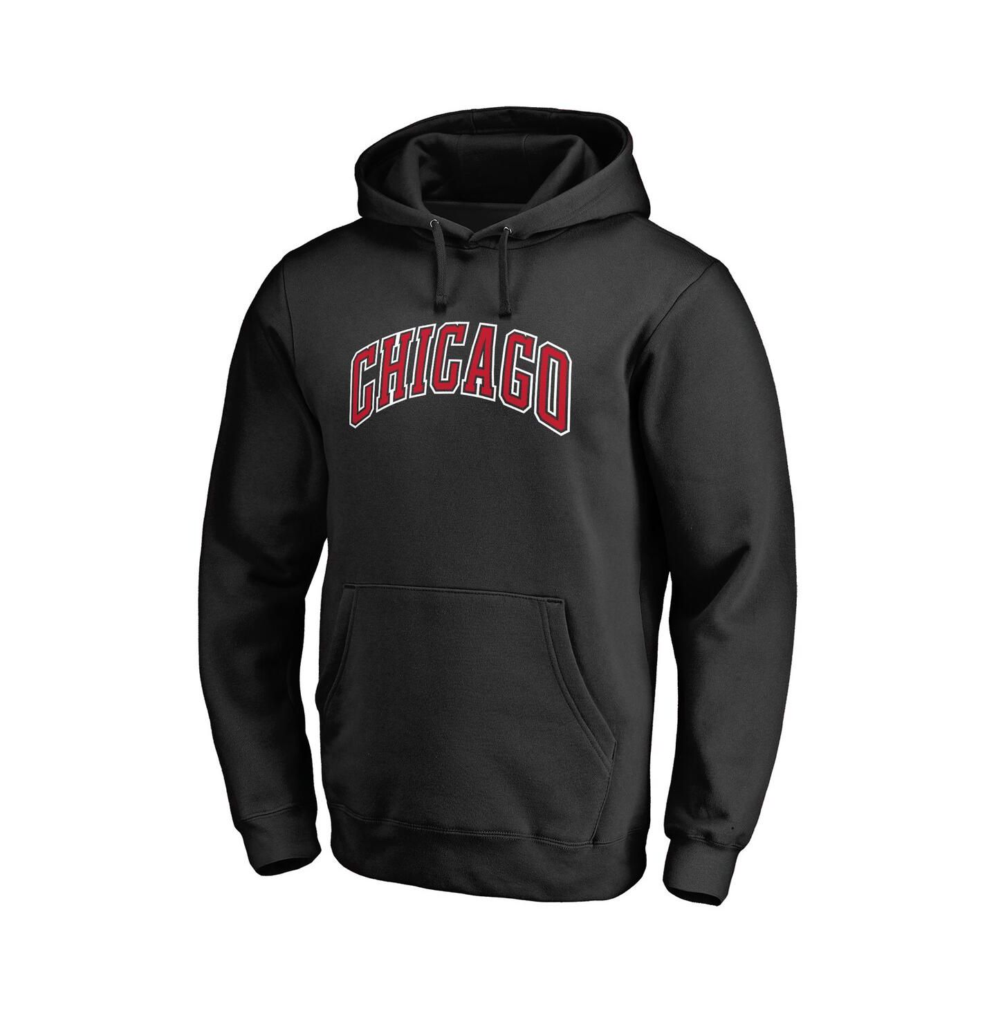 Мужское худи Fanatics Black Chicago Bulls Alternate Logo Pullover — фото 1
