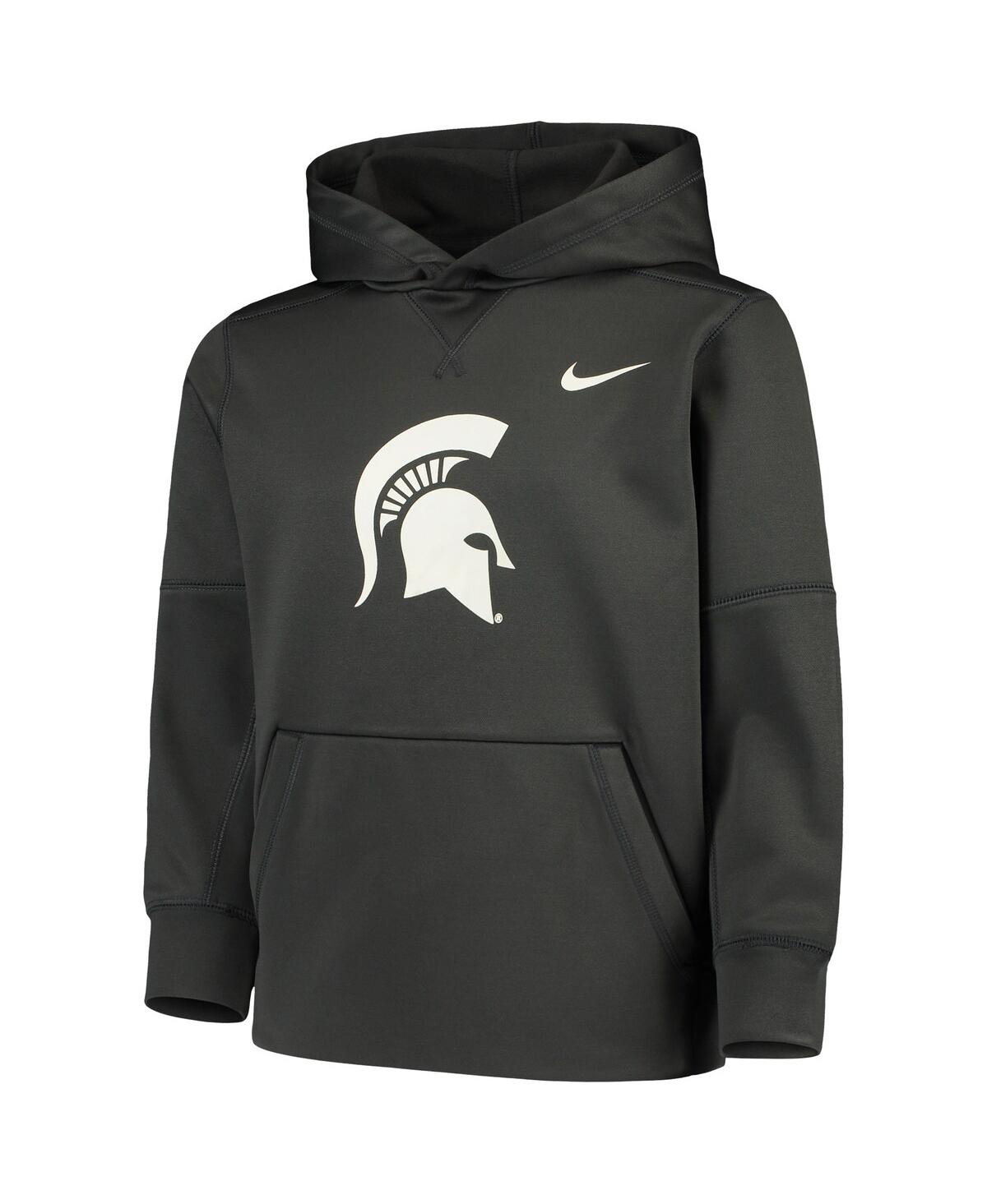 Shop Nike Big Boys  Anthracite Michigan State Spartans Logo Ko Pullover Performance Hoodie