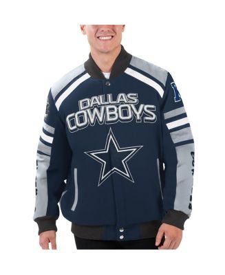 Men's G-III Extreme Navy/Gray Dallas Cowboys Power Full-Snap Varsity Jacket