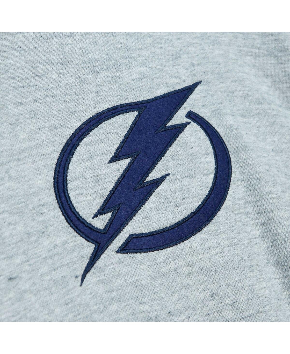 Mitchell & Ness Men's  Heather Gray Tampa Bay Lightning Classic French Terry Pullover Hoodie In Heather Gray