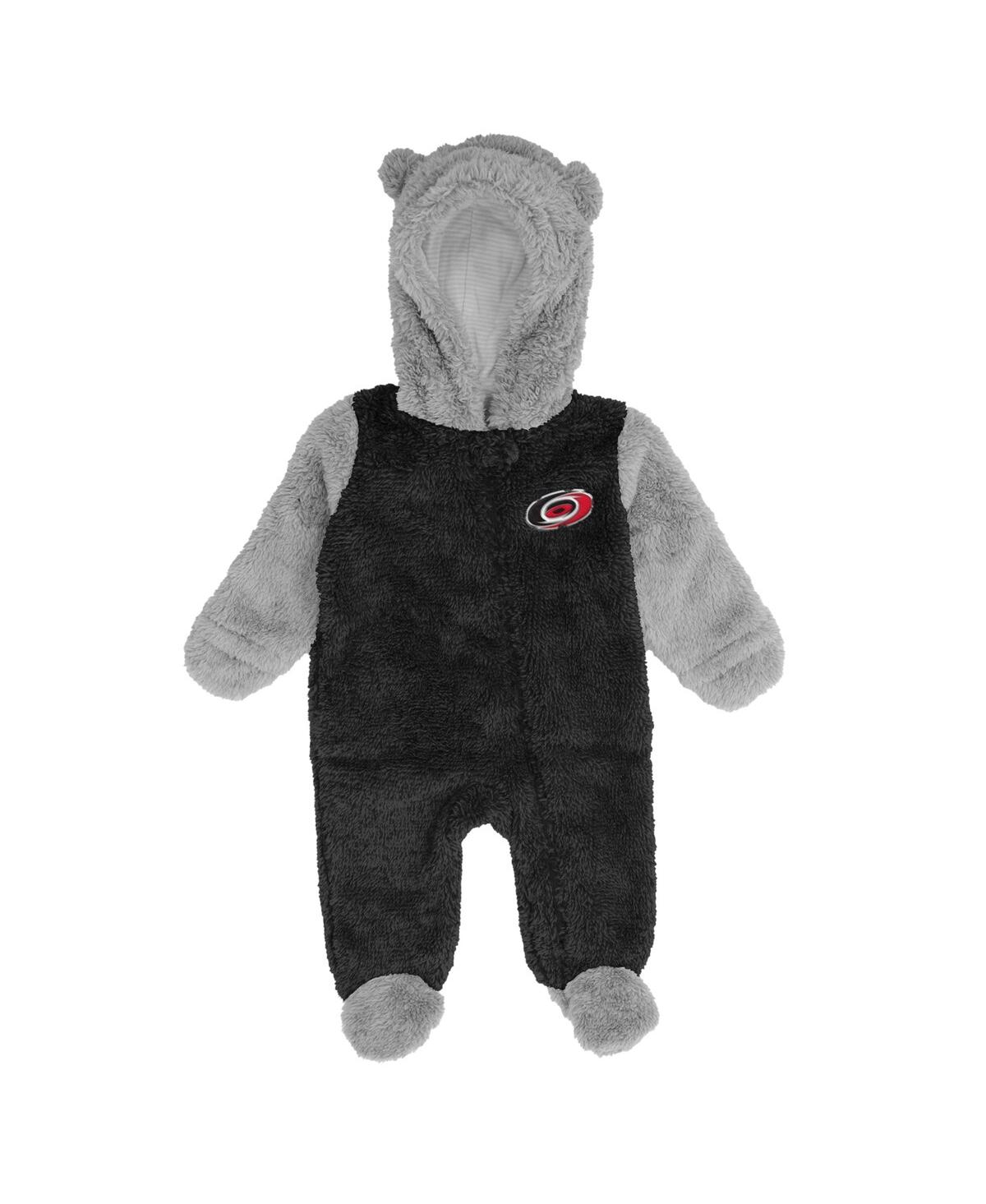 Shop Outerstuff Newborn And Infant Boys And Girls Black Carolina Hurricanes Game Nap Teddy Fleece Bunting Full-zip S