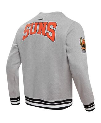 Men's Heather Gray Phoenix Suns Crest Emblem Pullover Sweatshirt