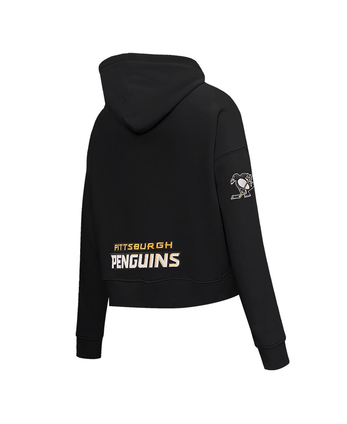 Shop Pro Standard Women's  Black Pittsburgh Penguins Classic Chenille Pullover Hoodie