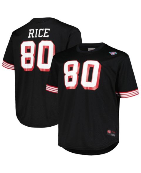 Мужской топ Mitchell & Ness Jerry Rice Black San Francisco 49ers Big and Tall Mesh Player Name and Number Top