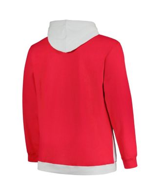 Men's Red, Silver Chicago Bulls Big and Tall Primary Arctic Pullover Hoodie