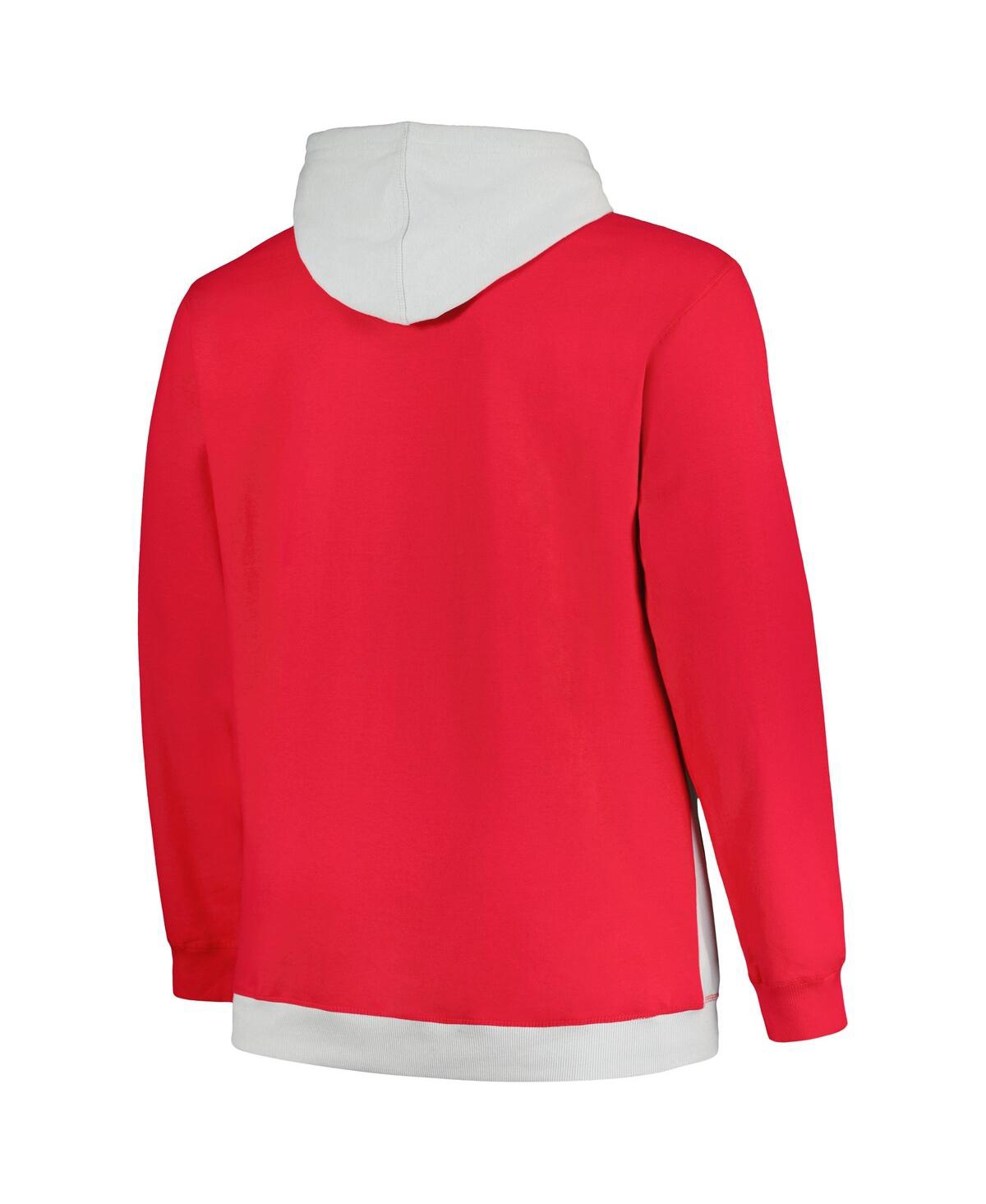 Fanatics Branded  Red/silver Chicago Bulls Big & Tall Primary Arctic Pullover Hoodie In Red,silver