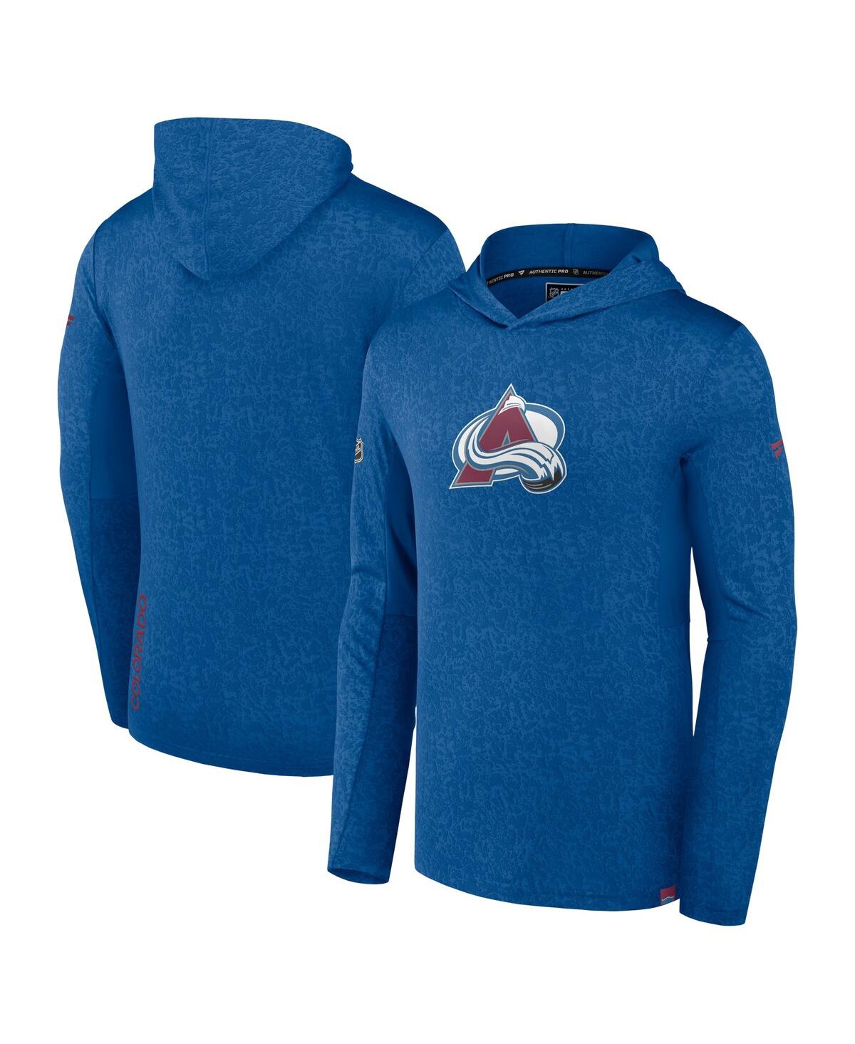 Shop Fanatics Men's  Blue Colorado Avalanche Authentic Pro Lightweight Pullover Hoodie