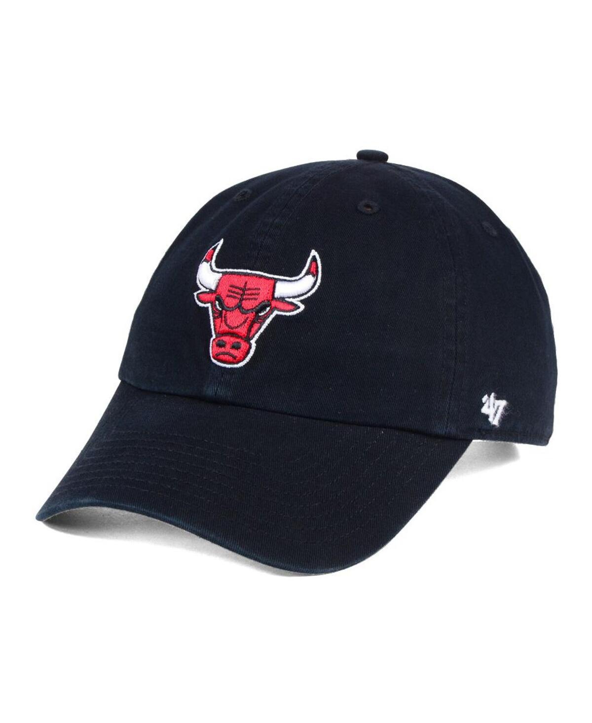 47 Brand Men's Chicago Bulls ' Black Distressed Clean-up Adjustable Hat