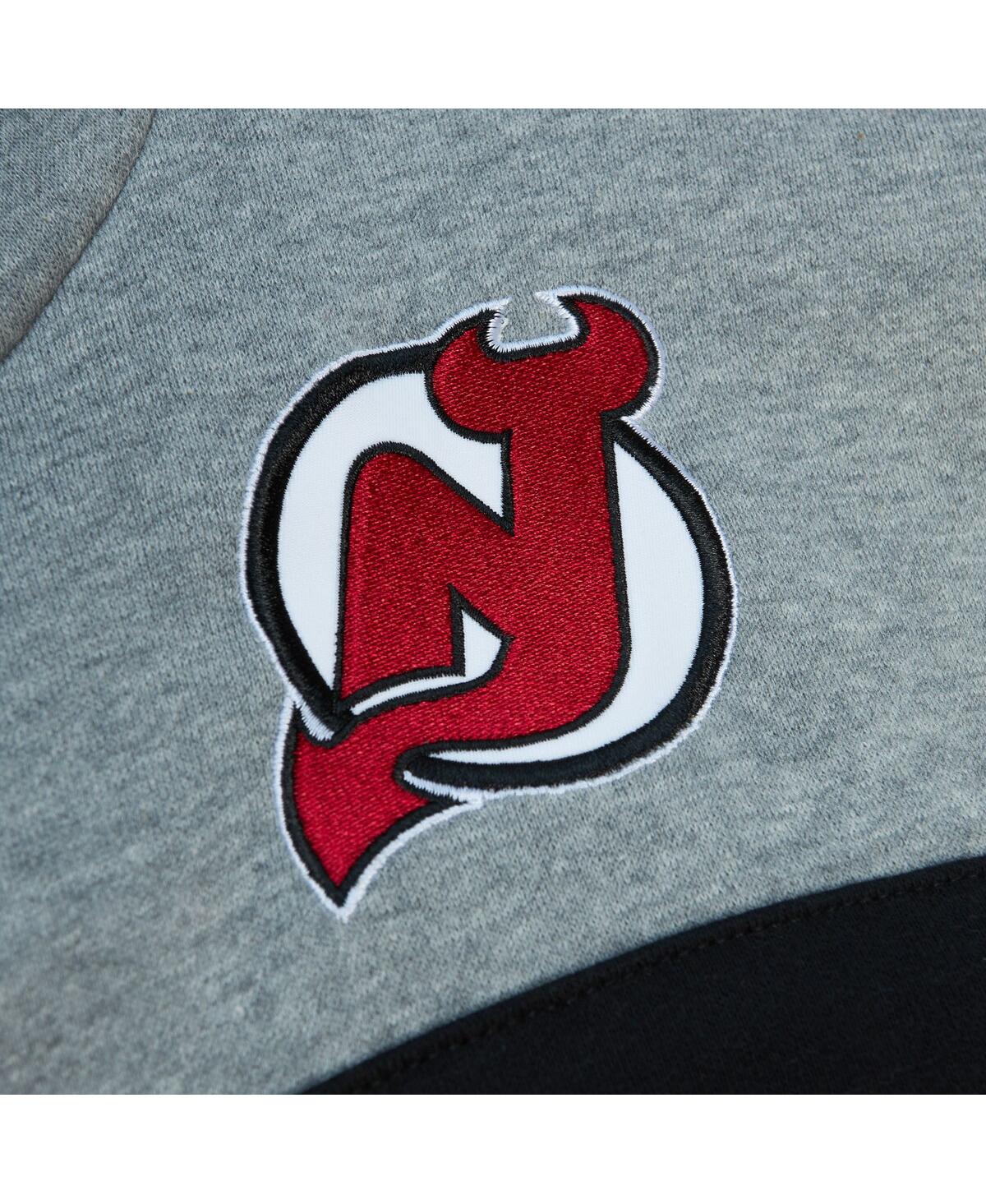 Mitchell & Ness Men's  Red, Gray New Jersey Devils Head Coach Pullover Hoodie In Red,gray