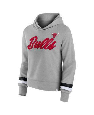 Women's Heather Gray Chicago Bulls Halftime Pullover Hoodie