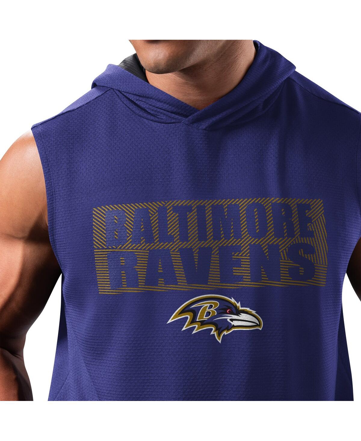 Shop Msx By Michael Strahan Men's  Purple Baltimore Ravens Marathon Sleeveless Pullover Hoodie