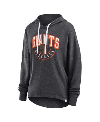 Women's Heather Charcoal Distressed San Francisco Giants Luxe Pullover Hoodie