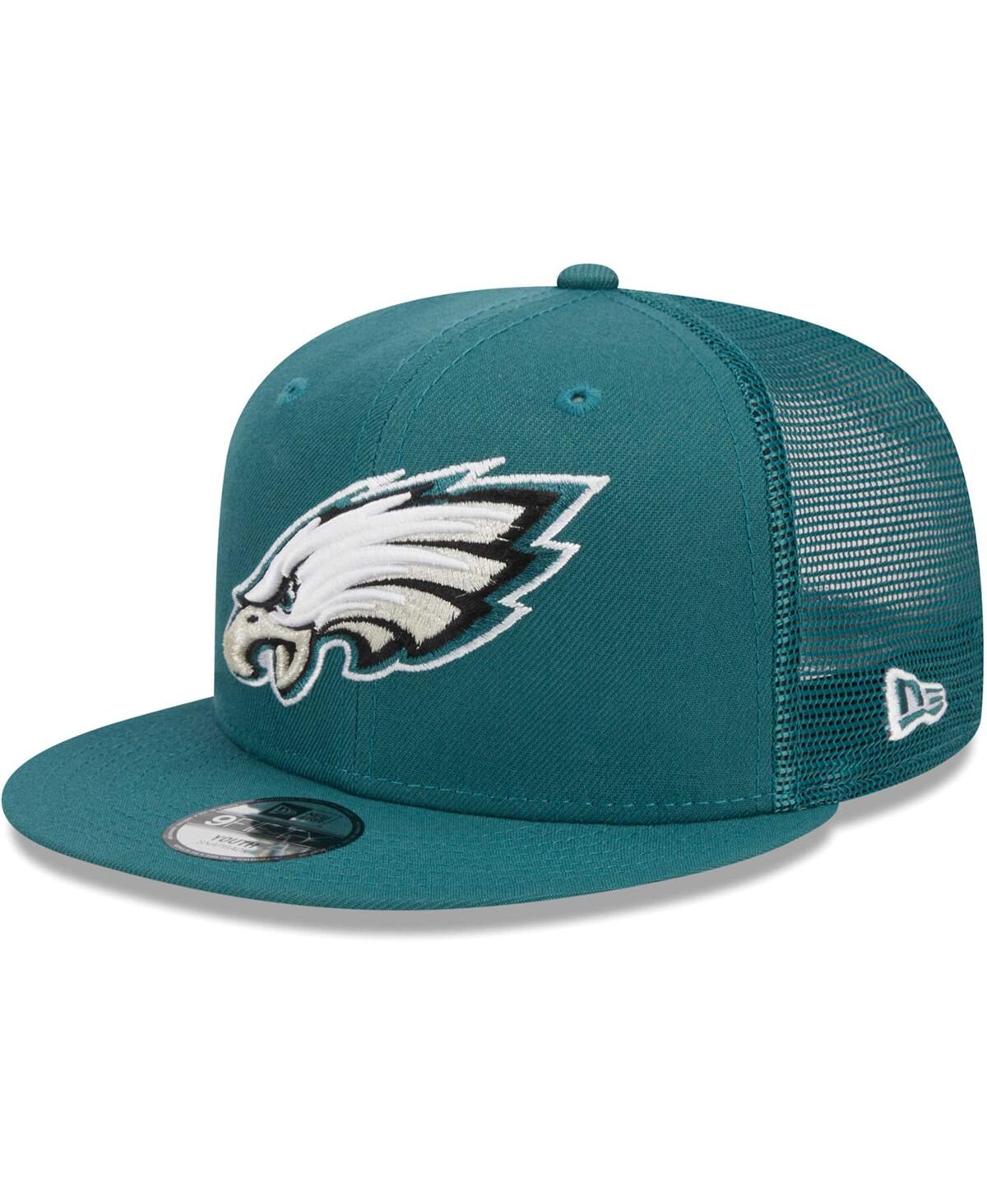 New Era Kids' Youth Boys And Girls  Midnight Green Philadelphia Eagles Main Trucker 9fifty Snapback Hat