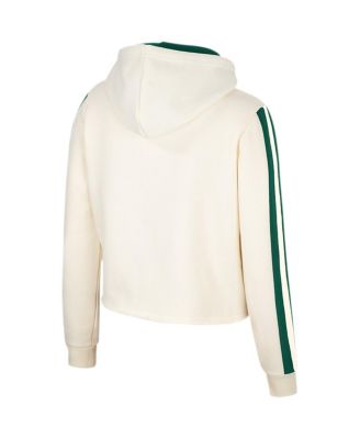 Women's Cream Michigan State Spartans Perfect Date Cropped Pullover Hoodie