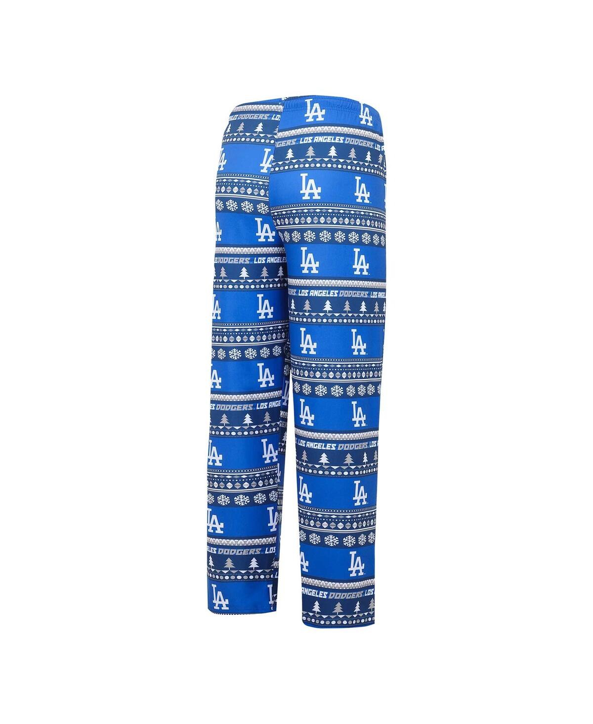 Shop Concepts Sport Men's  Royal Los Angeles Dodgers Knit Ugly Sweater Long Sleeve Top And Pants Set