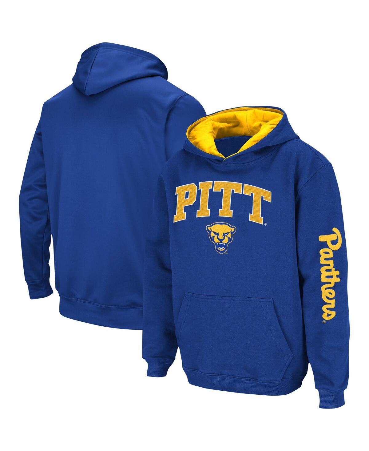 Colosseum Kids' Big Boys  Royal Pitt Panthers 2-hit Pullover Hoodie