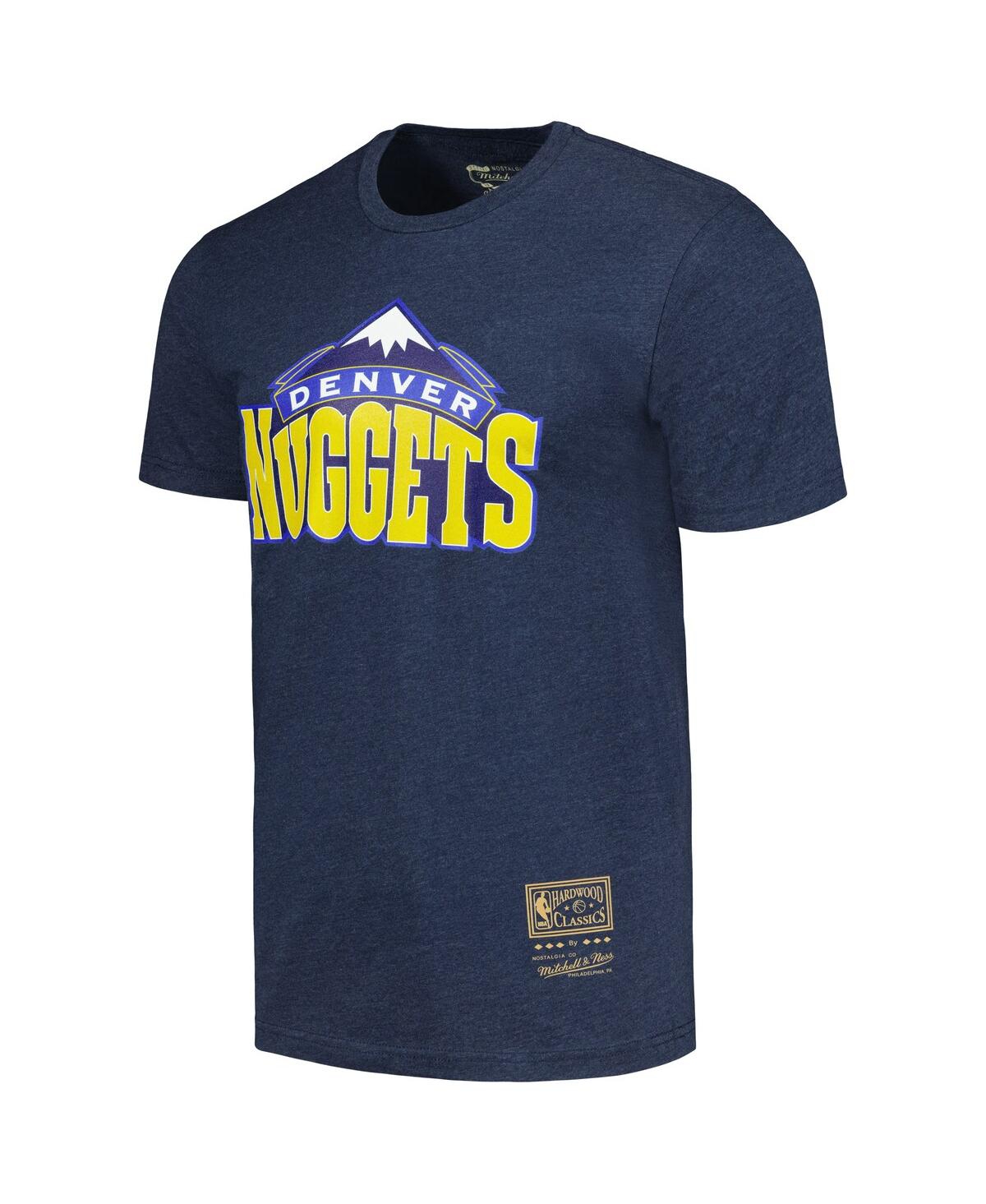 Shop Mitchell & Ness Men's And Women's  Navy Denver Nuggets Hardwood Classics Mvp Throwback Logo T-shirt