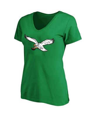Women's Jalen Hurts Kelly Green Philadelphia Eagles Plus Size Throwback Player Name and Number V-Neck T-shirt