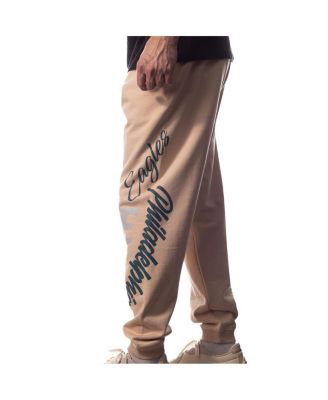 Men's and Women's Cream Philadelphia Eagles Heavy Block Graphic Jogger Pants
