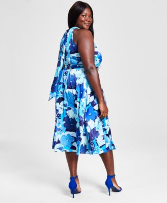 plus size midi tea dress Plus Size Print Midi Dress